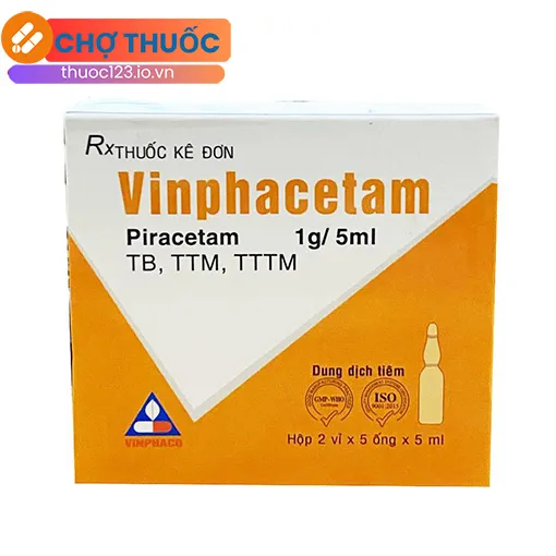 Vinphacetam 1g/5ml (Hộp 2 vỉ x 5 ống)